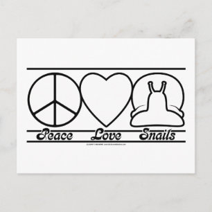 Carte Postale L'amour de la paix et les escargots