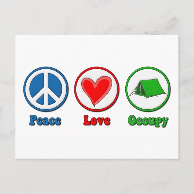 Carte Postale L'amour de paix occupent (Devant)