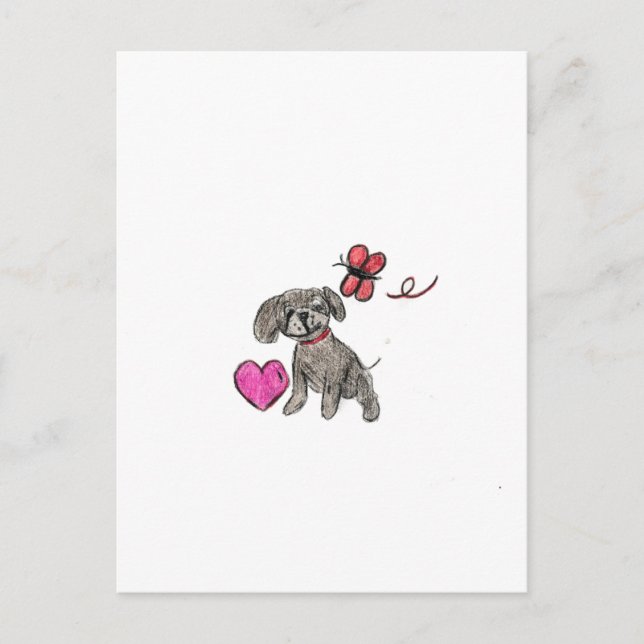 Carte Postale L'amour des chiots (Devant)