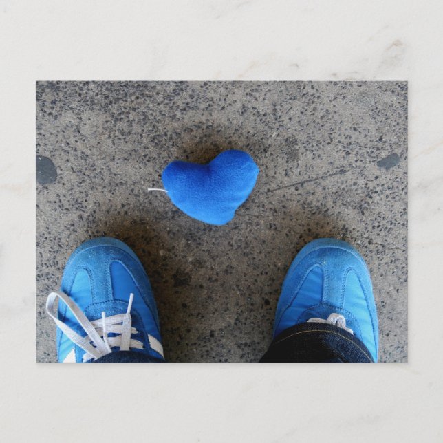 Carte Postale L'amour du coeur bleu (Devant)