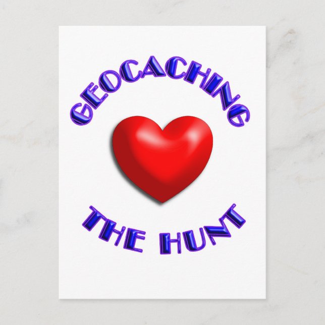 Carte Postale L'amour du géocaching et de la chasse (Devant)