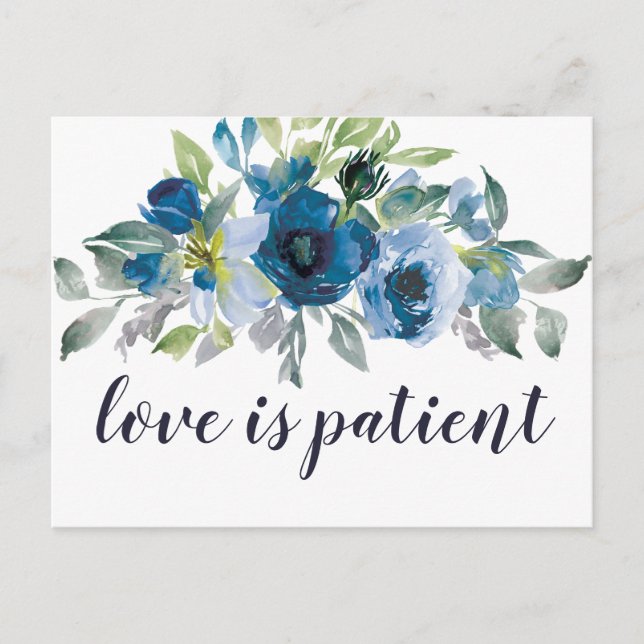 Carte Postale L'amour du Mariage floral est patient Changer la d (Devant)