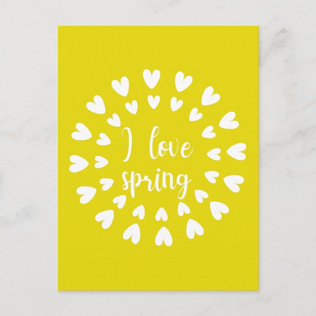 Carte Postale L'Amour du Printemps, Petits Coeurs (Devant)