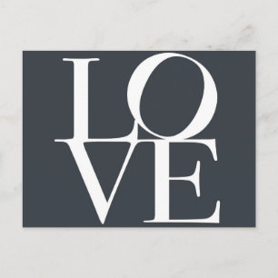 Carte Postale L'amour en gris ardoise