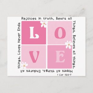 Carte Postale L'Amour Est... 1 Cor 13:6-7