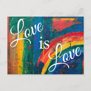 Carte Postale L'amour est amour LGBT+ Pride Arc en ciel