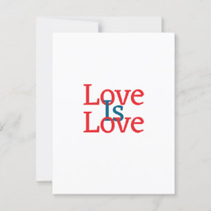 Carte Postale L'amour est amour orgueil rouge bleu juin LGBTQ te