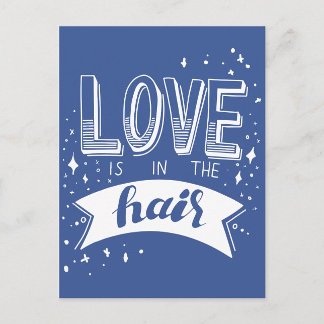 Carte Postale L'Amour Est Dans Les Cheveux (Devant)
