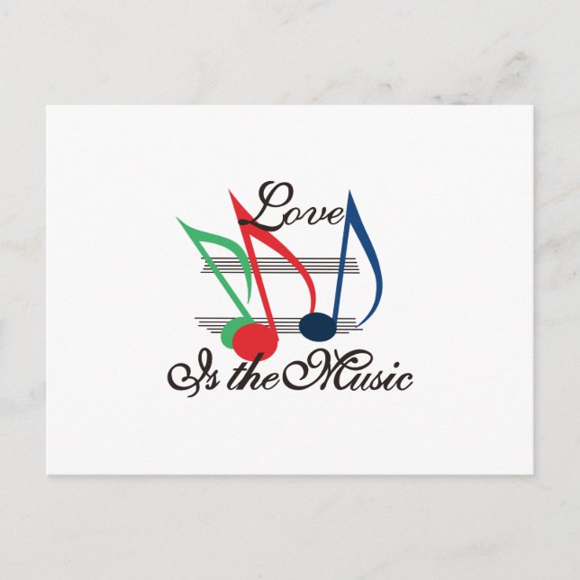 Carte Postale L'amour est la musique (Devant)