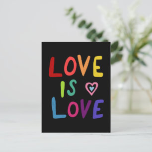 Carte Postale L'AMOUR EST L'AMOUR Arc-en-ciel Coloré
