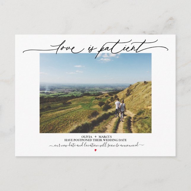 Carte Postale L'amour est le report du Mariage patient (Devant)