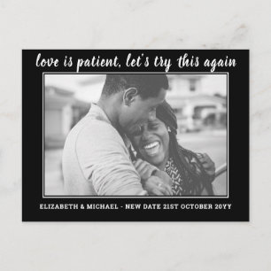 Carte Postale L'amour est patient Changement Date BUDGET Mariage