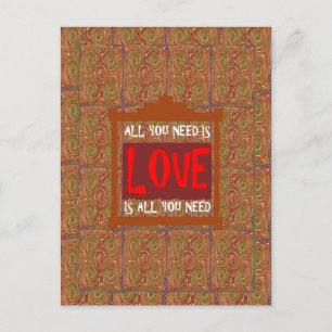 Carte Postale L'amour est TOUT ce dont vous avez besoin - mots d