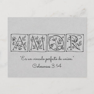 Carte Postale L'amour est un lien parfait entre Union~Ecriture~E