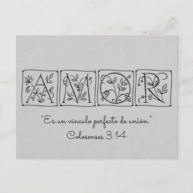 Carte Postale L'amour est un lien parfait entre Union~Ecriture~E (Devant)