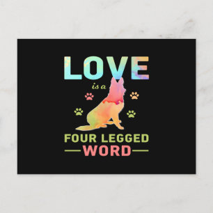 Carte Postale L'amour est un mot à quatre pattes