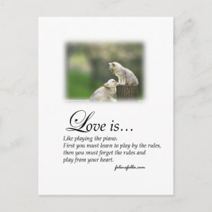 Carte Postale L'amour et le piano