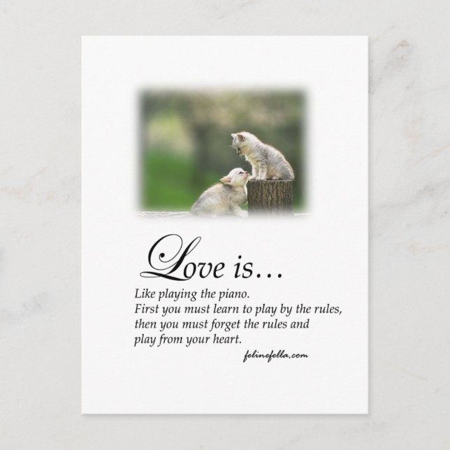 Carte Postale L'amour et le piano (Devant)