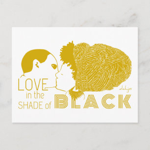 Carte Postale L'AMOUR NOIR en OR