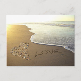 Carte Postale L'amour sur la plage de sable