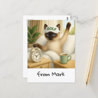 L'amoureux de chat de golf est au lit