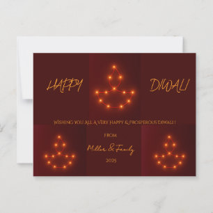 Carte Postale Lampe Diwali brillante des lumières festives décor