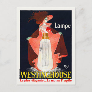 Carte Postale Lampe Westinghouse France Poster vintage 1912