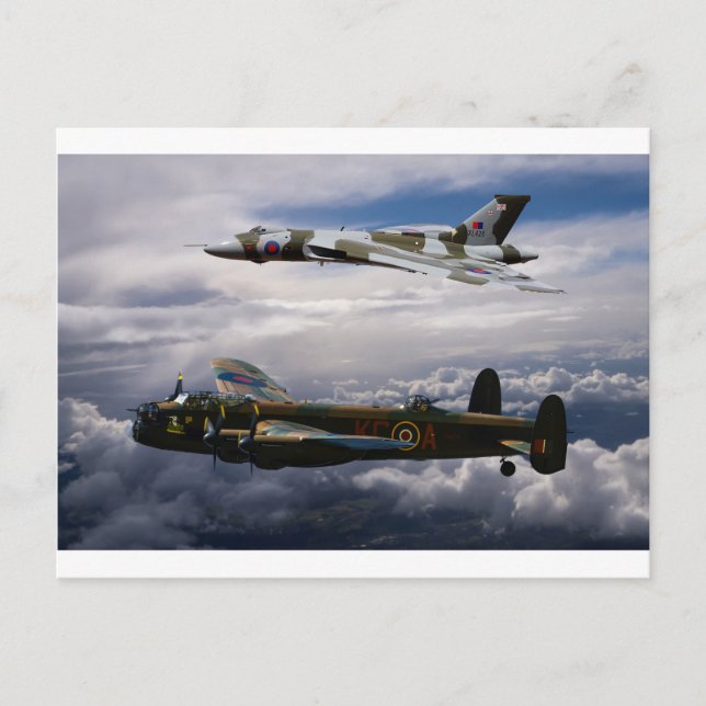 Carte Postale Lancaster et Vulcan XH558 (Devant)