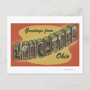 Carte Postale Lancaster, Ohio - Scènes de grandes lettres