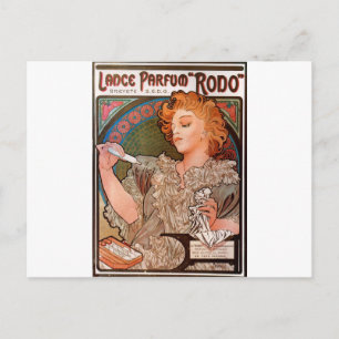 Carte Postale Lance parfum Rodo by Alphonse Mucha