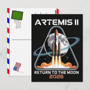 Carte Postale Lancement d'Artemis II vers la Lune 2026
