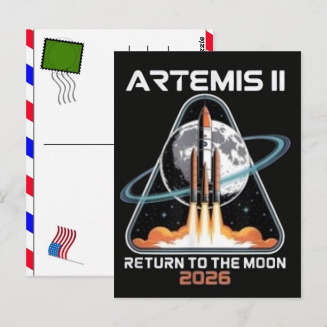 Carte Postale Lancement d'Artemis II vers la Lune 2026 (Devant / Derrière)