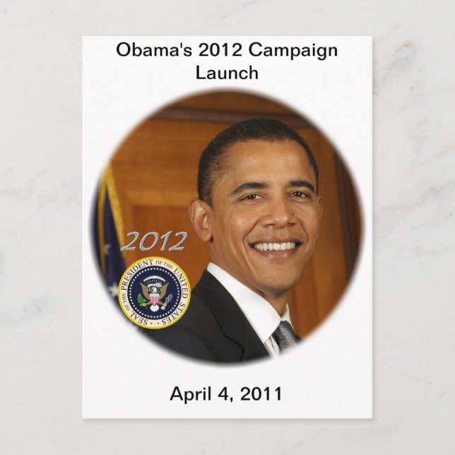 Carte Postale Lancement de la campagne du président Obama 2012 (Devant)