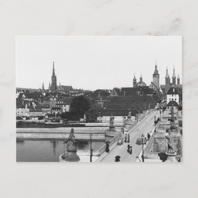 Carte Postale L'ancien pont sur la rivière Main (Devant)