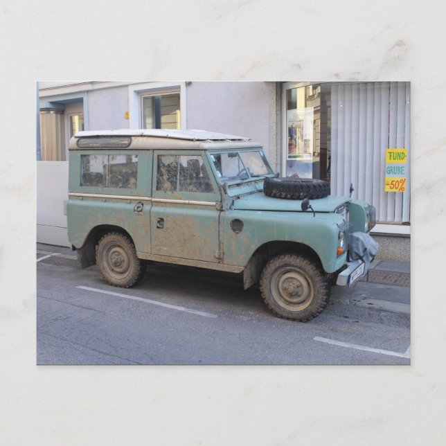 Carte Postale Land Rover vert (Devant)
