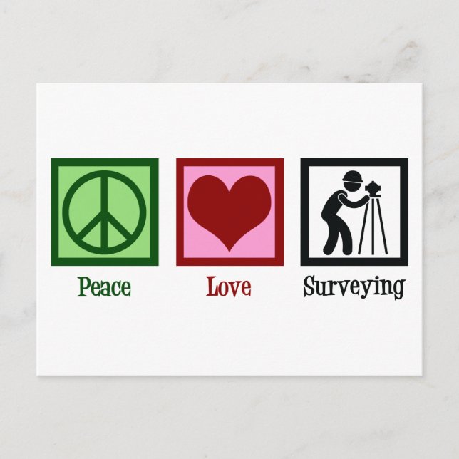Carte Postale Land Surveyor Peace Love Surveying Company (Devant)