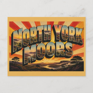 Carte Postale Landes de North York Angleterre Art de Voyage Rétr