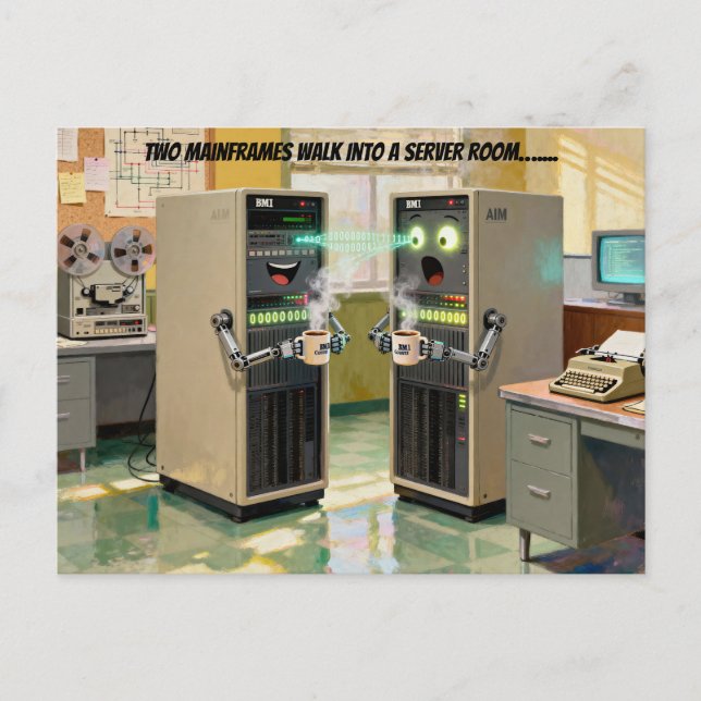 Carte Postale « Langage Machine » - Technologie humoristique     (Devant)