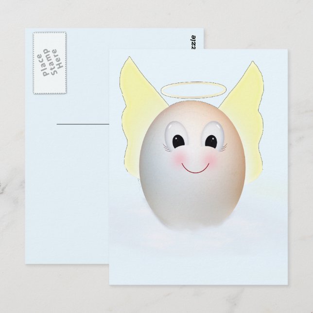 Carte Postale L'ange de l'œuf bon (Devant / Derrière)