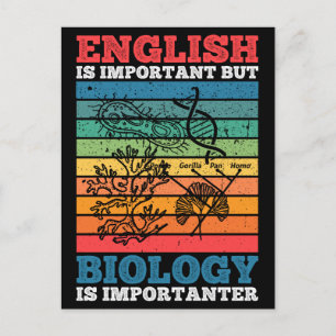 Carte Postale L'Anglais Est Important, Mais La Biologie Est Impo