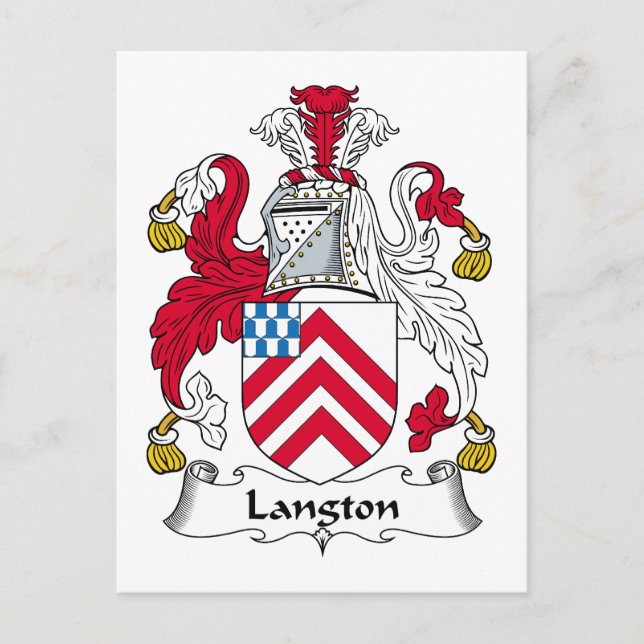 Carte Postale Langton Family Crest (Devant)