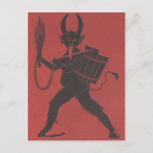 Carte Postale Langue de chaîne du commutateur Krampus rouge