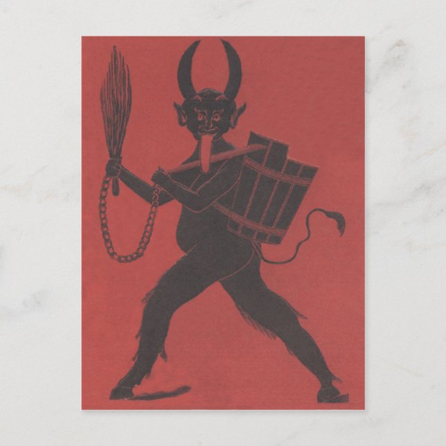 Carte Postale Langue de chaîne du commutateur Krampus rouge (Devant)