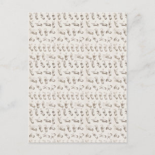 Carte Postale Langue des signes vintage ASL Cadeau de Noël