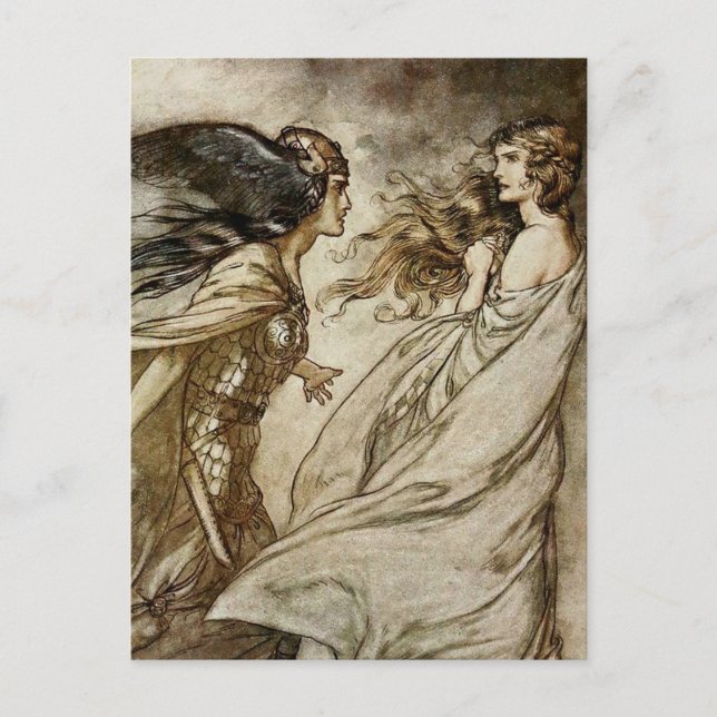Carte Postale « L'Anneau - Jette-le loin » d'Arthur Rackham (Devant)