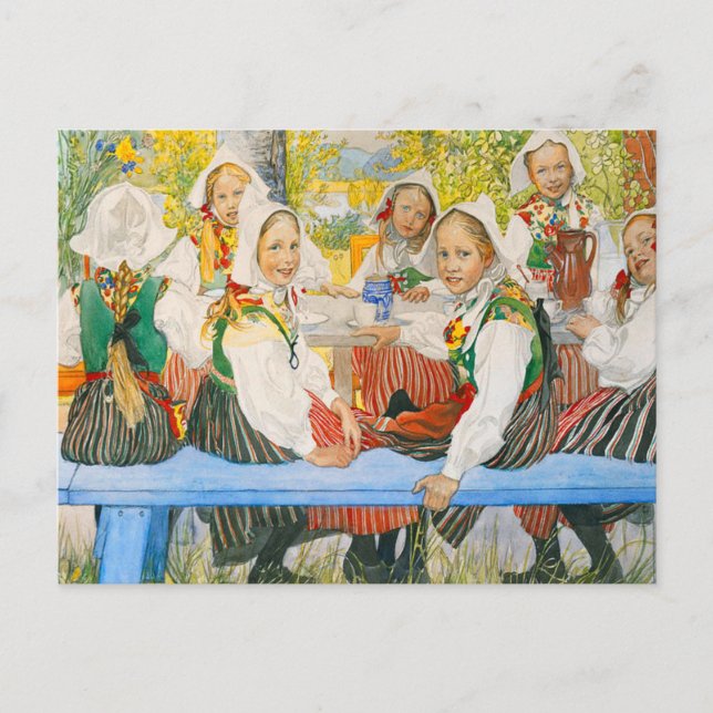 Carte Postale L'anniversaire de Kersti par Carl Larsson (Devant)