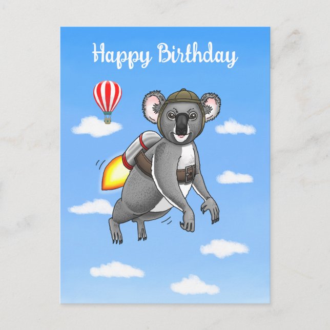 Carte Postale L'anniversaire de Rocket Koala (Devant)