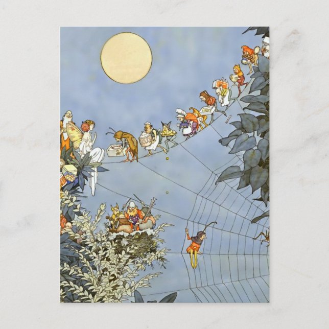 Carte Postale « L'anniversaire des fées » par Heath Robinson (Devant)