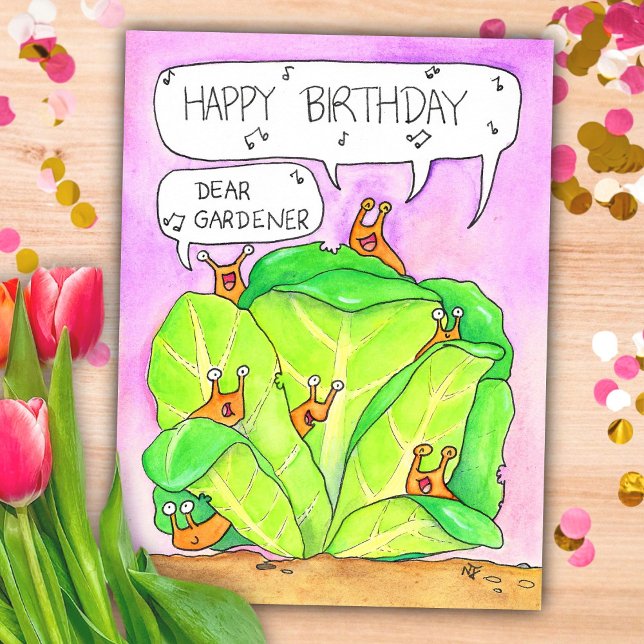Carte Postale L'anniversaire du jardinier par Nicole Janes (Créateur téléchargé)