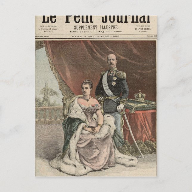 Carte Postale L'anniversaire Mariage d'argent du roi (Devant)